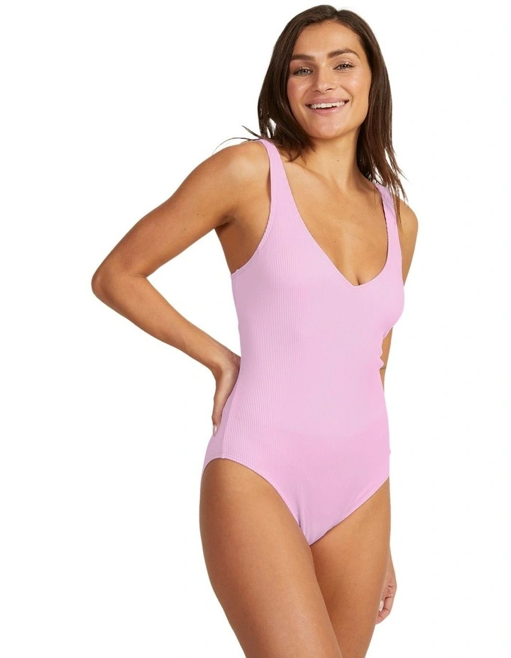 Rib Love New High Leg One Piece Swimsuit in Pirouette