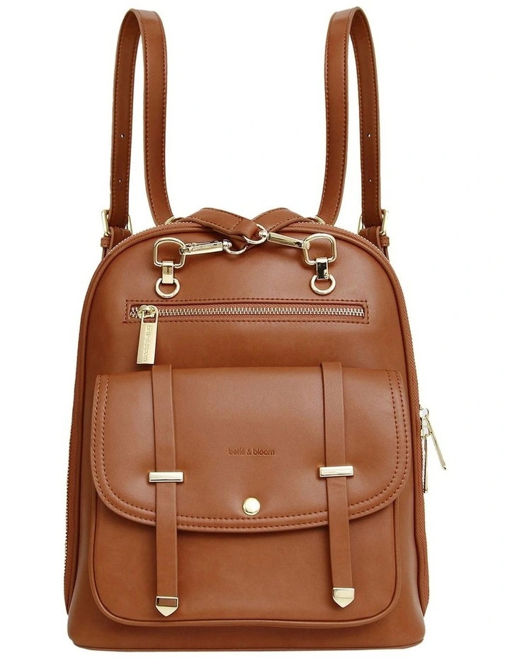 Ave Leather Backpack in Camel