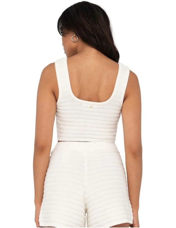 Elba Knit Crop Top in White