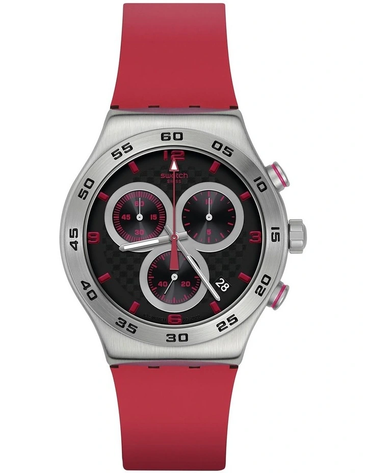 Crimson Carbonic Watch in Red
