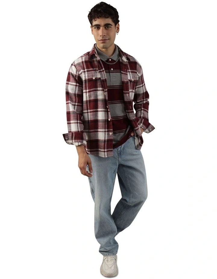 Super Soft Flannel Shirt in Burgundy
