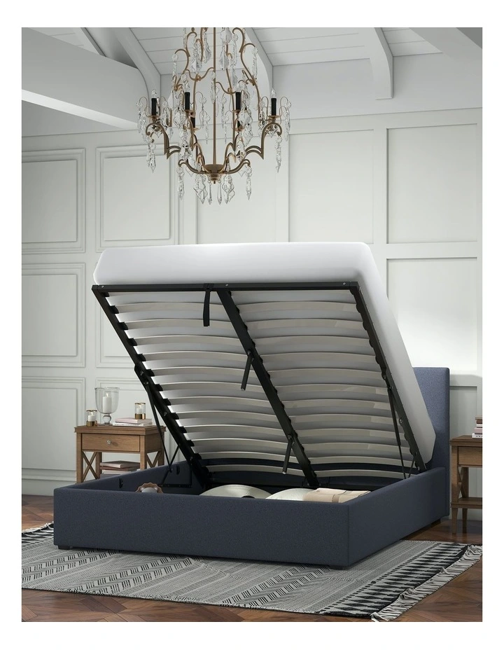 Luxury Gas Lift Bed with Headboard in Charcoal