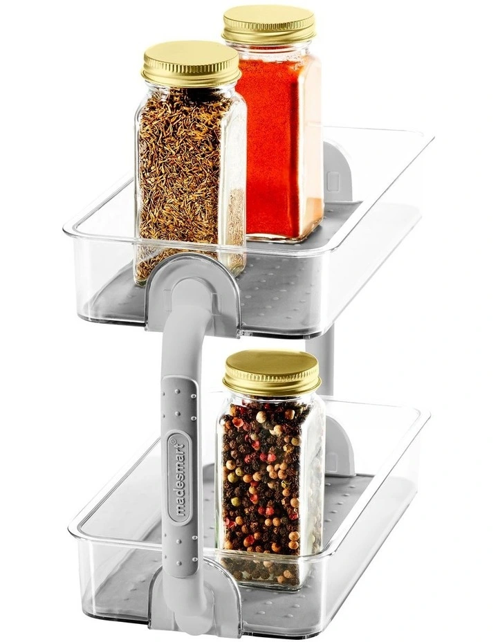 Clear 2-Tier Spice Organiser 26.4 X 12.6 X 18.3cm in Clear