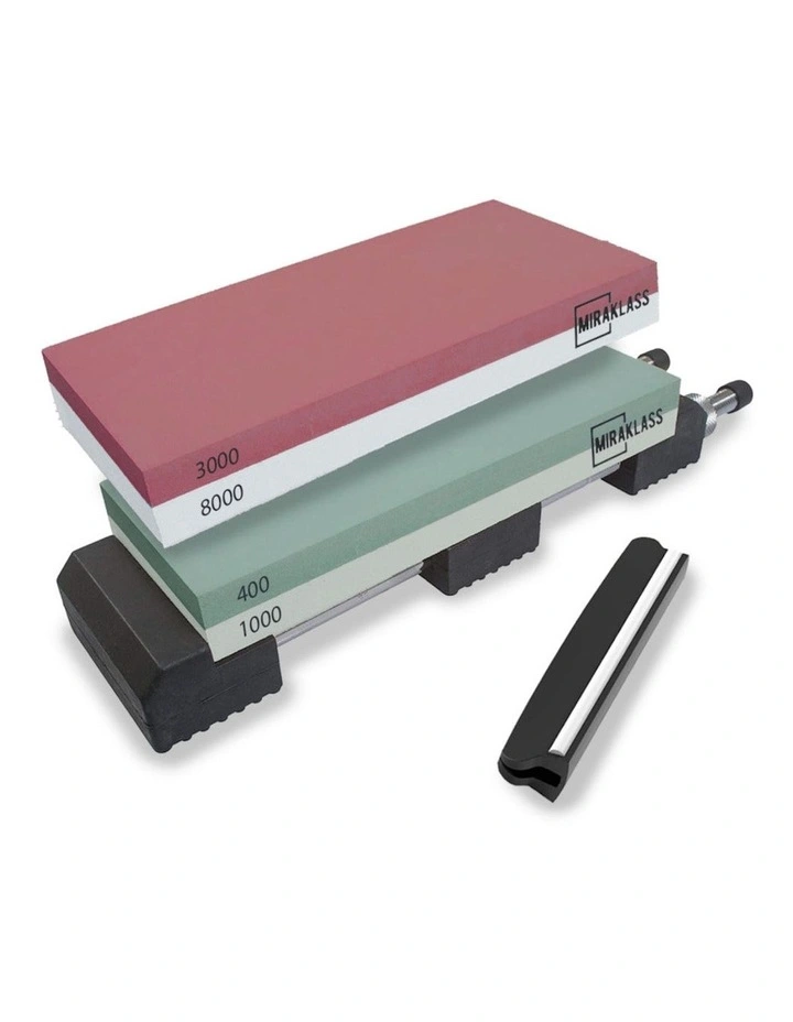 Dual Sharpening Whetstone Knife Sharpener Grit Set in Multi