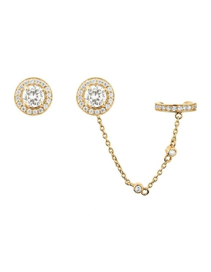 Aliven Stud & Ear Cuff Set in Gold