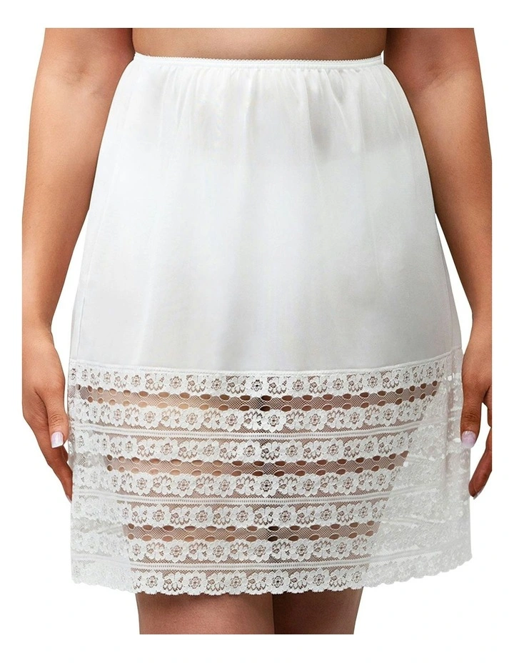 Trimmable Half Slip Lingerie Underskirt With Lace in White