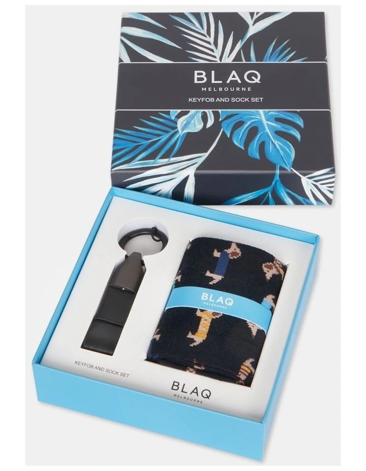 Keyring and Sock Pack in Black