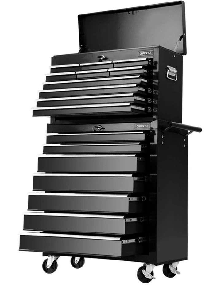 17 Drawers Tool Box Trolley Black