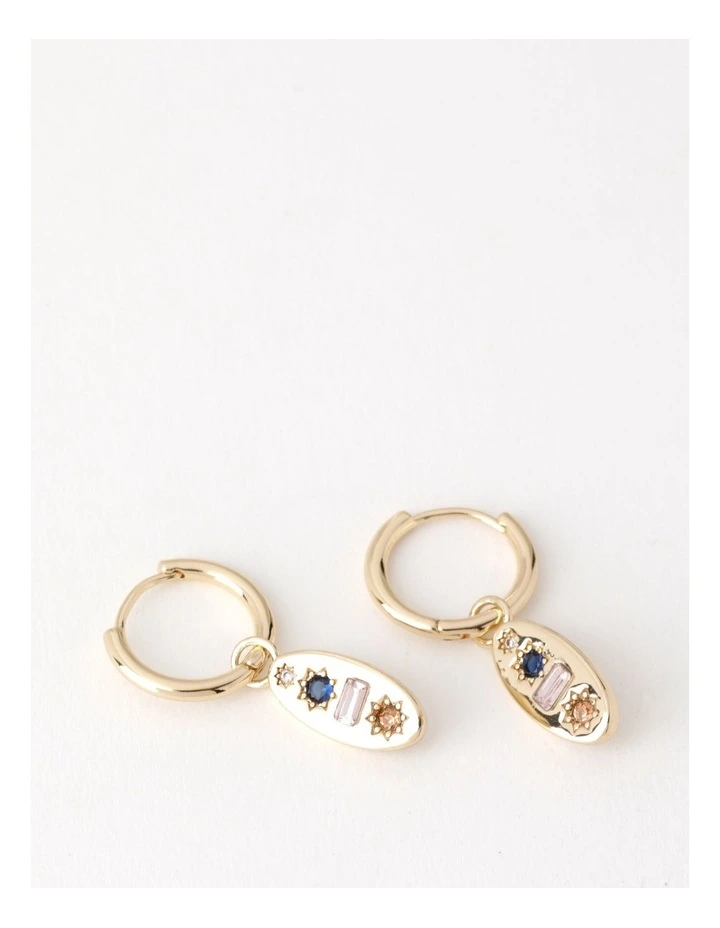 Coloured Diamantes Earrings in Multi