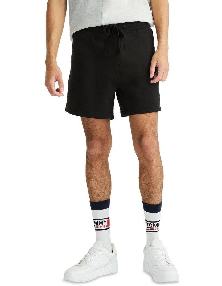 Badge Cargo Beach Short in Black