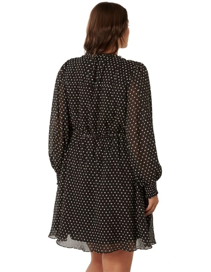 Francesca Frill Detail Mini Dress in Dark Navy