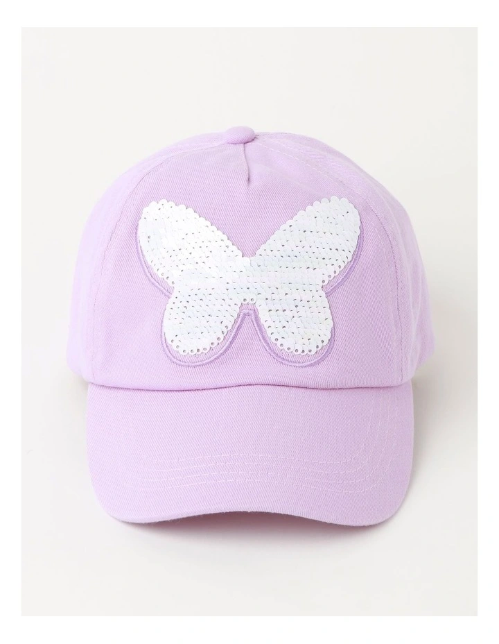 Flip Sequin Butterfly Cap in Purple