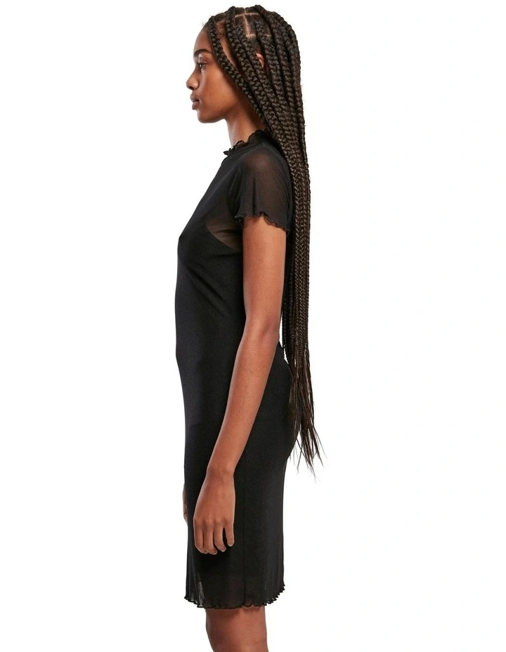 Mesh Double Layer Dress in Black