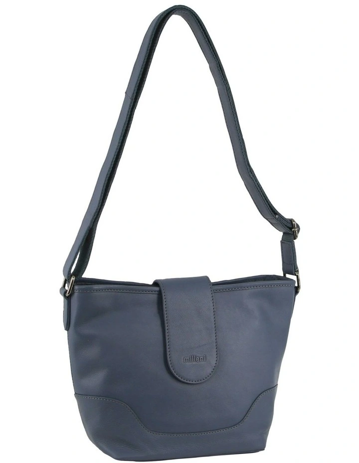 Leather Cross-Body Bag in Teal