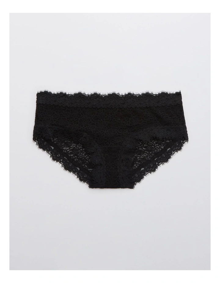 Eyelash Lace Boybrief Underwear in Black