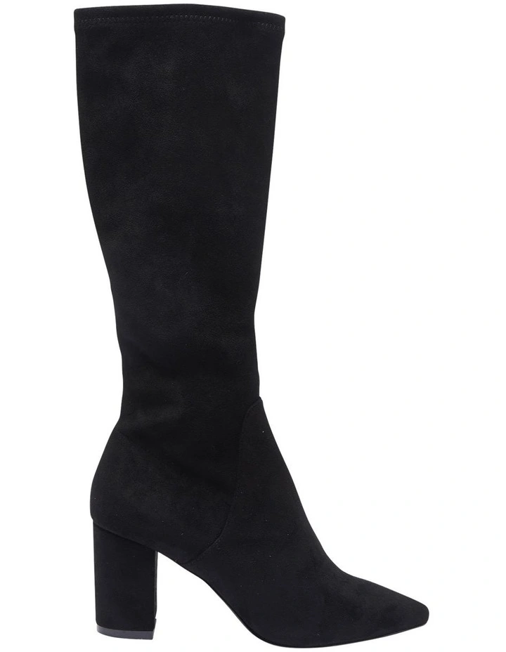 Kendall Black Stretch Suede Boots