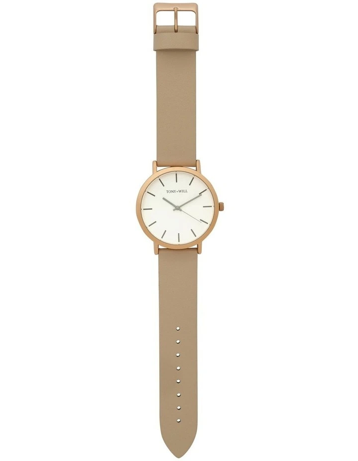Classic Watch in Rose Gold/White/Stone