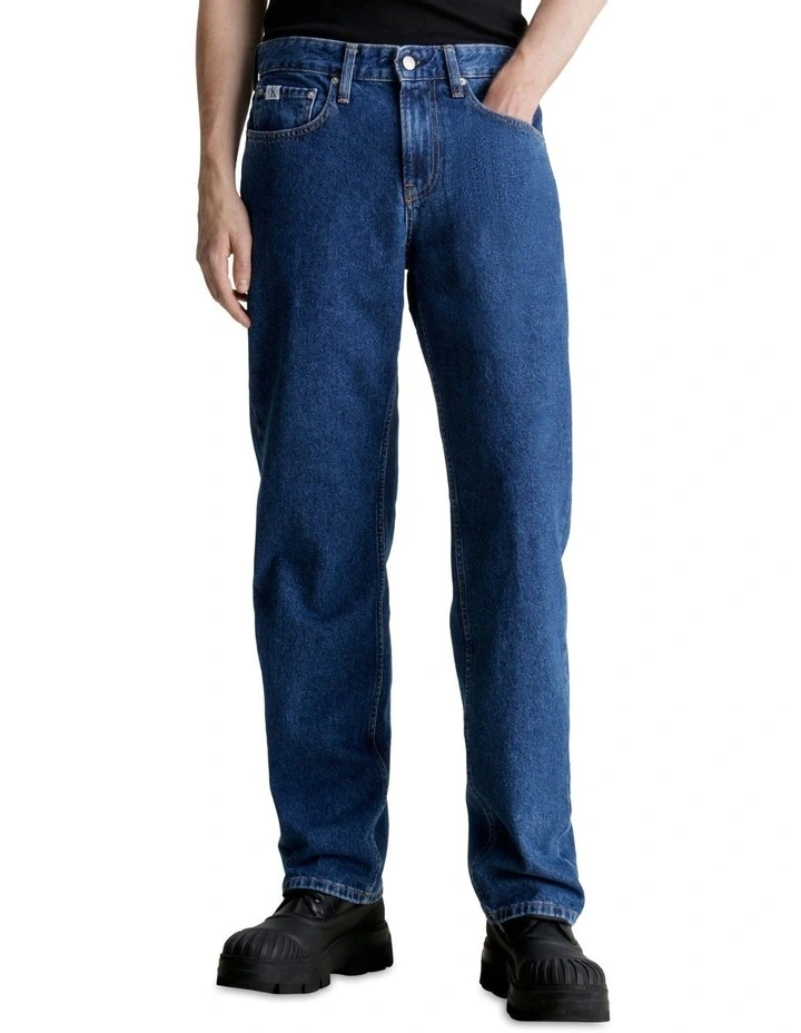 90S Straight Jeans Pant in Blue