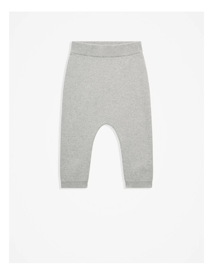 Knit Pant in Light Grey Marle