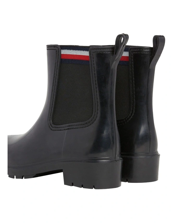 Signature Elastic Cleat Rain Boots in Black
