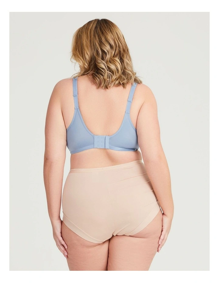 Lace Trim Underwire Bra in Misty Blue