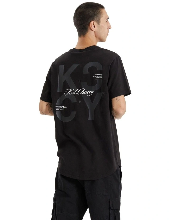 Ferron Dual Curved Tee in Jet Black