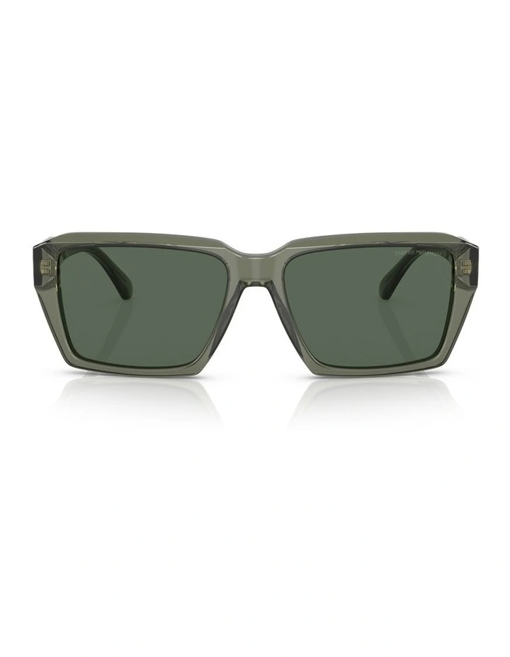 0EA4186 Sunglasses in Shiny Transparent Green