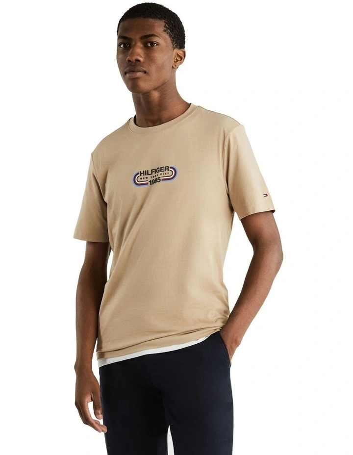Track Graphic Tee in Khaki