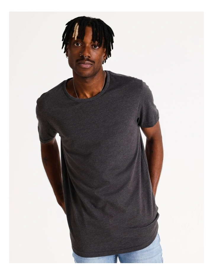 Hadspen Drop Shoulder Curved Tee Charcoal