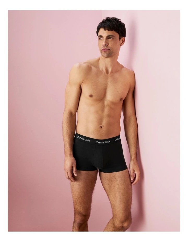 Cotton Stretch Trunks 5 Pack in Black