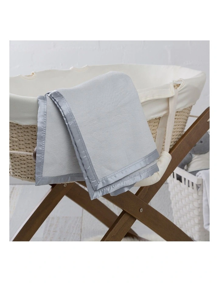Bassinet Cotton Fleece Blanket in Grey
