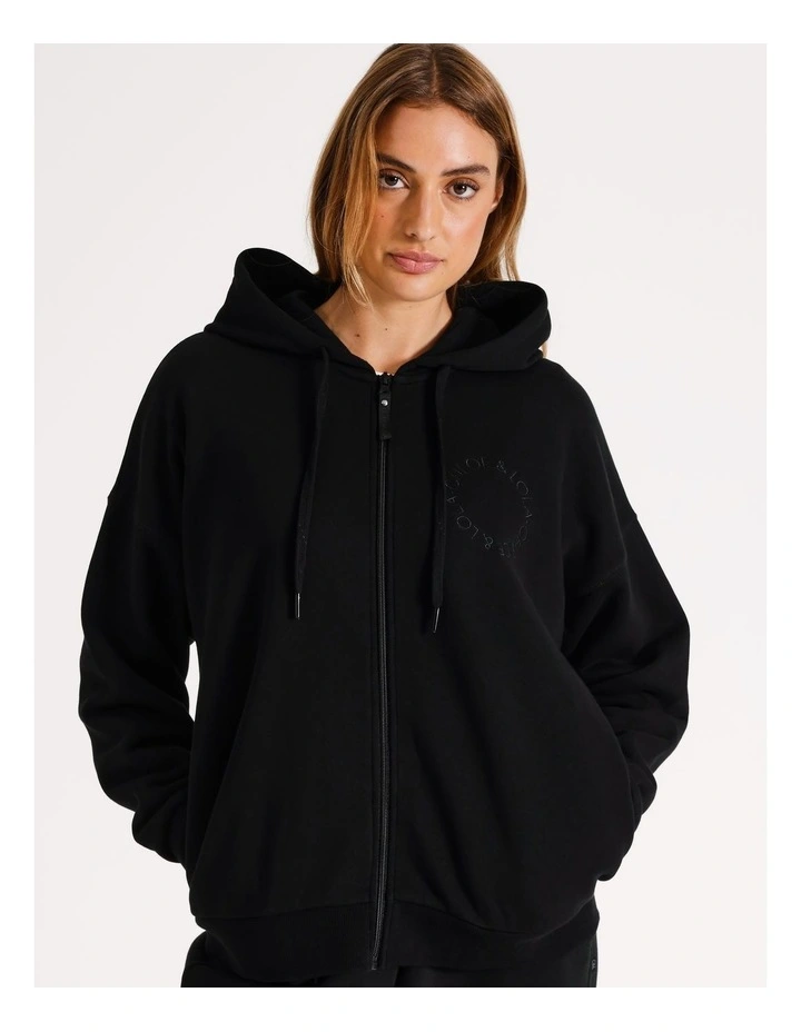 Core Zip Through Hoodie in Black