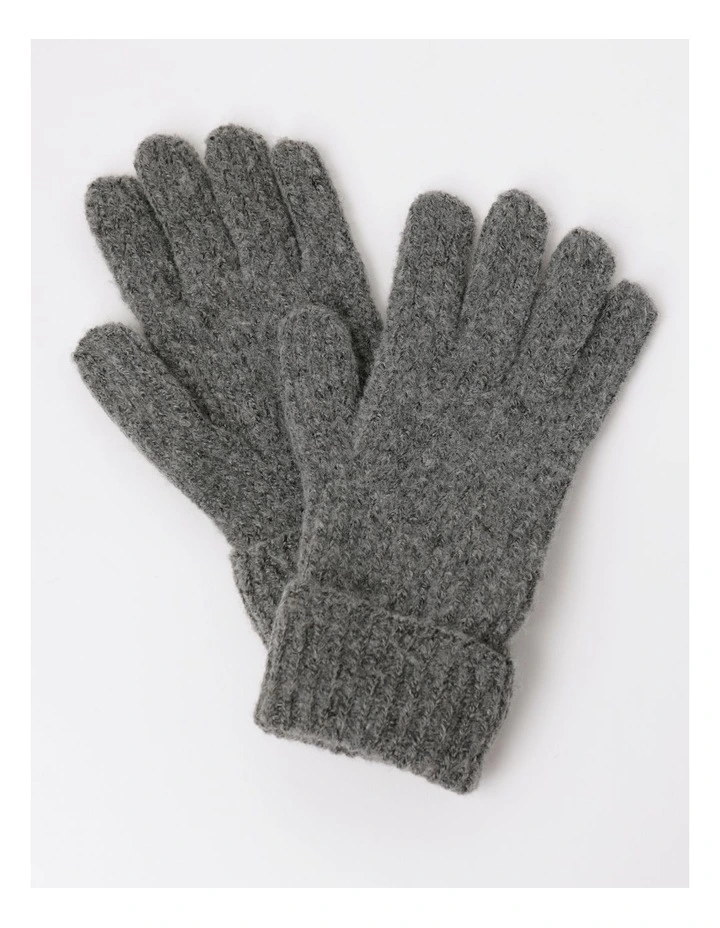 Rib Gloves in Grey Marle