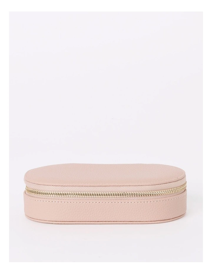 Flat Oval Jewellery Case in Blush
