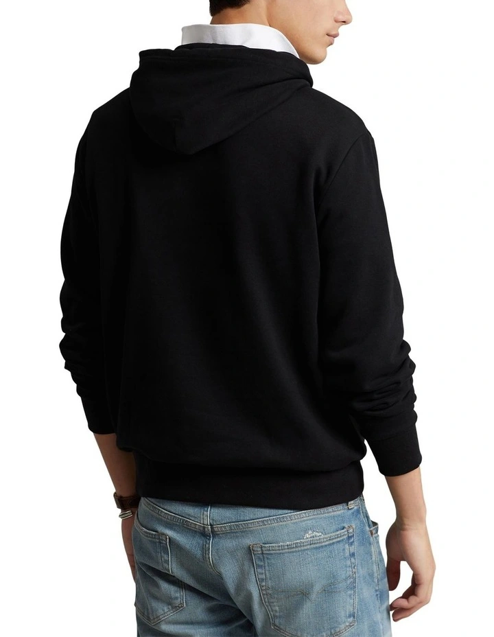 Ombre Big Pony Fleece Hoodie in Black
