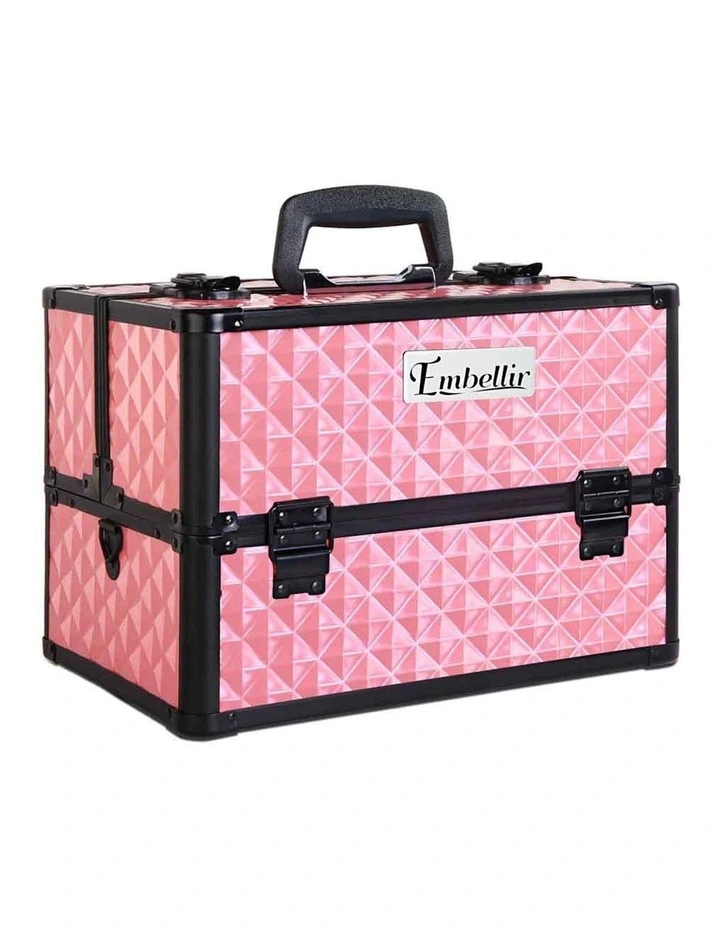 Beauty Makeup Case Travel Bag Large in Diamond Pink