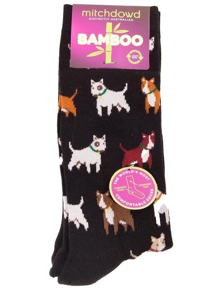 Terroirs Bamboo Comfort Crew Socks in Black