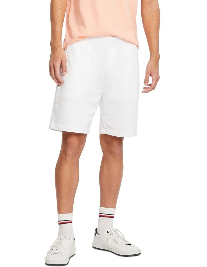 Tonal Stitching Sweat Shorts in White