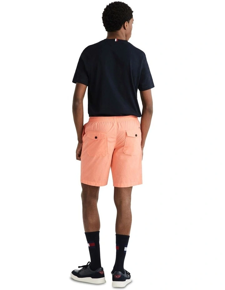 Brooklyn Poplin Pull On Short in Peach