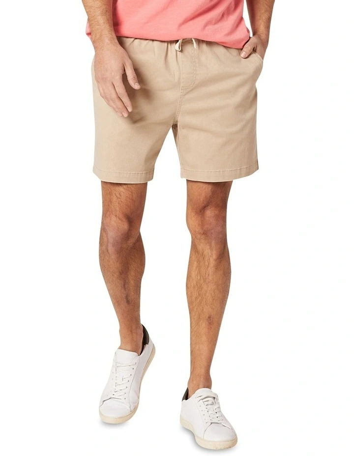 Portsea Stretch Twill Shorts in Beige