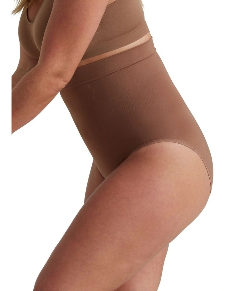 Killer Figure Power Lite High Waisted Brief In Almond Brown