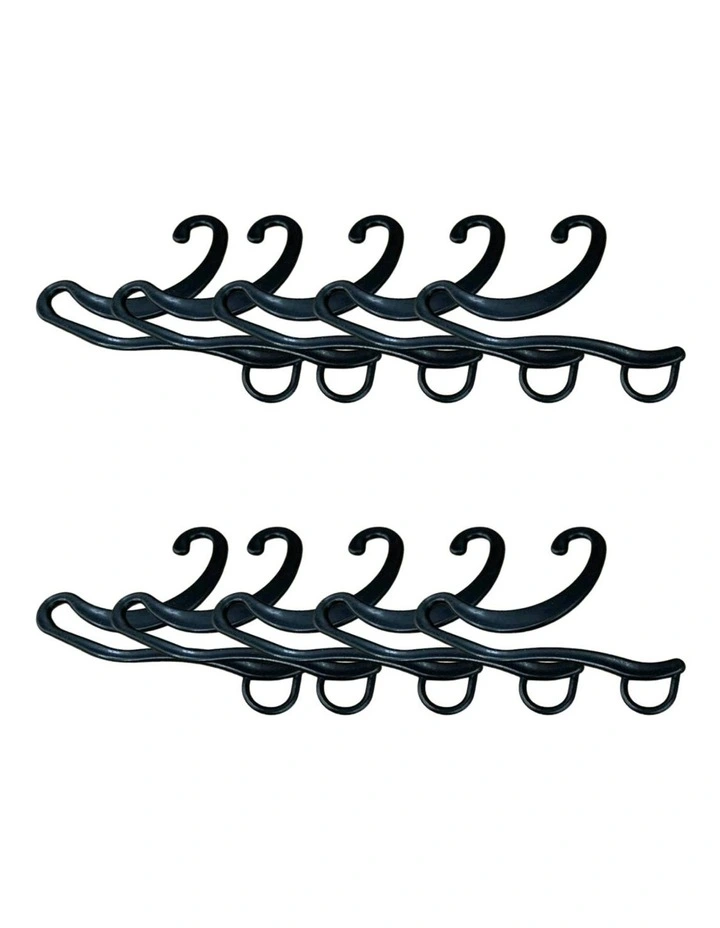 Socks Plastic Hangers 10 Pack in Black