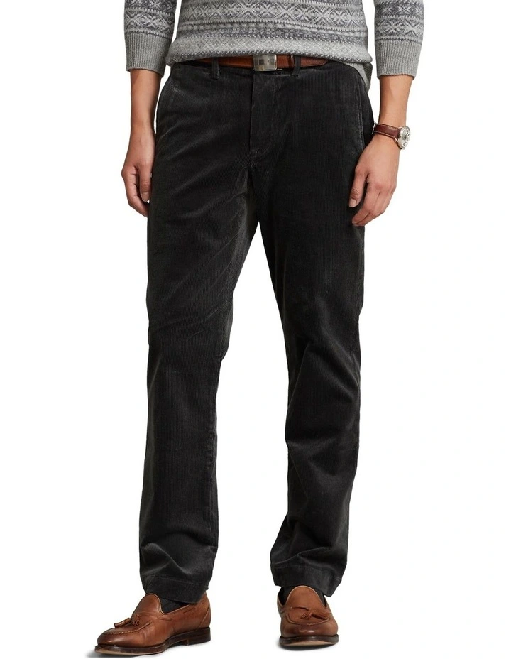 Stretch Straight Fit Corduroy Pant in Grey