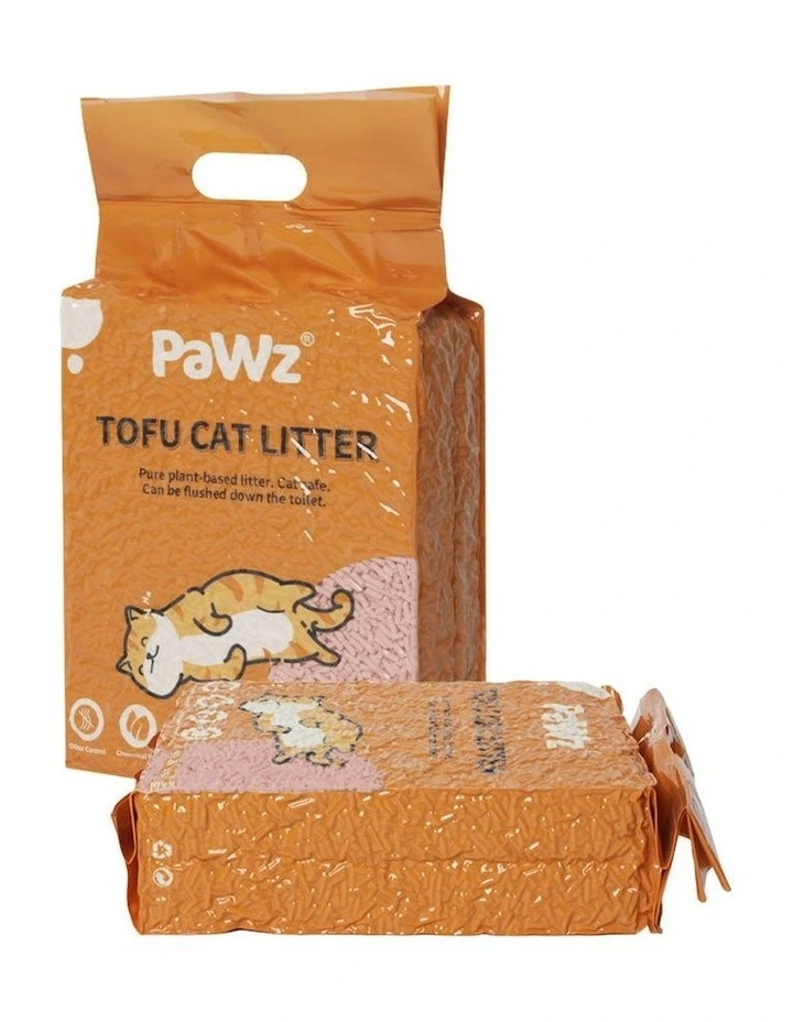 Clumping Flushable Tofu Cat Litter 2.5kg x4 in Peach