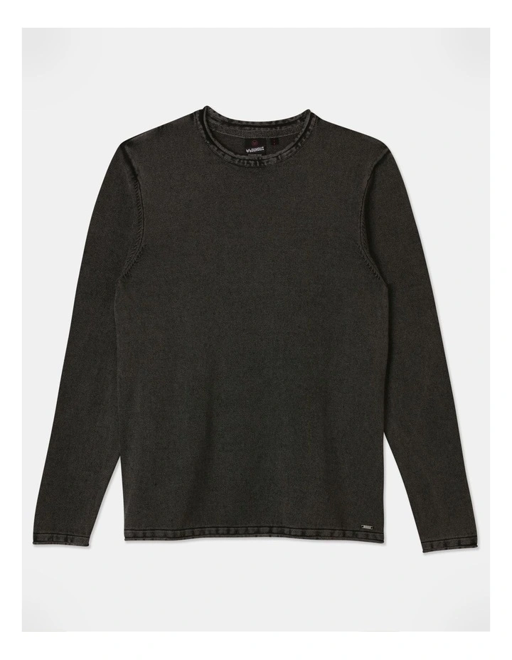 Knitted Crew Neck Jumper in Black