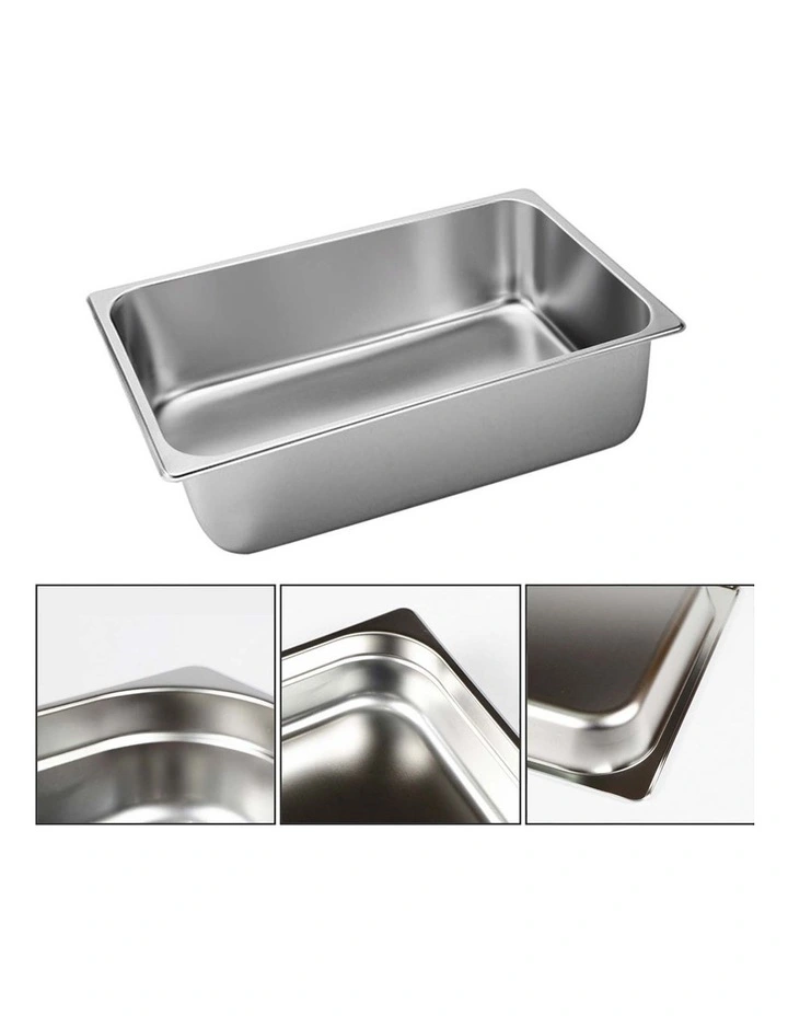 Stainless Steel Gastronorm Pans 1/1 Full Size 20cm in Silver