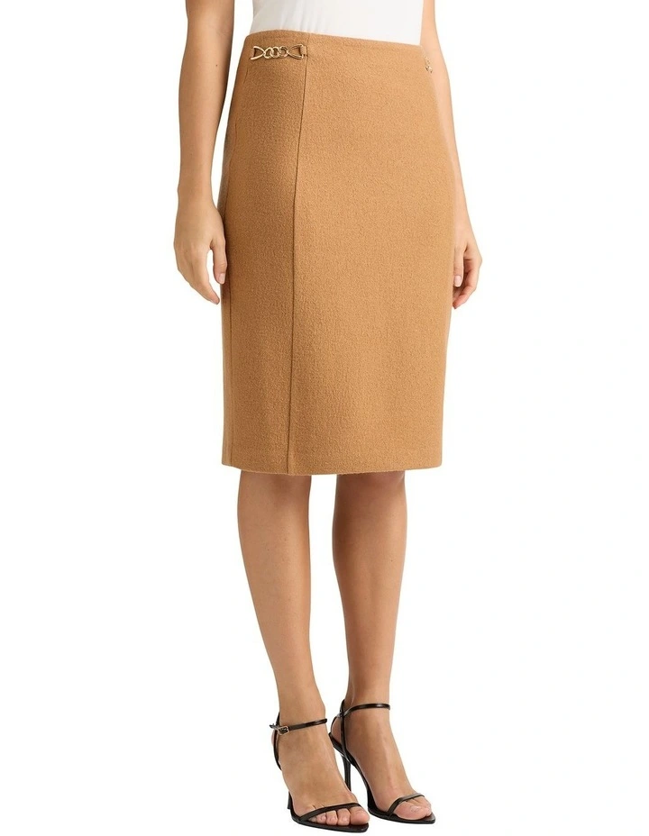 Cosmos Felted Wool Skirt in Camel