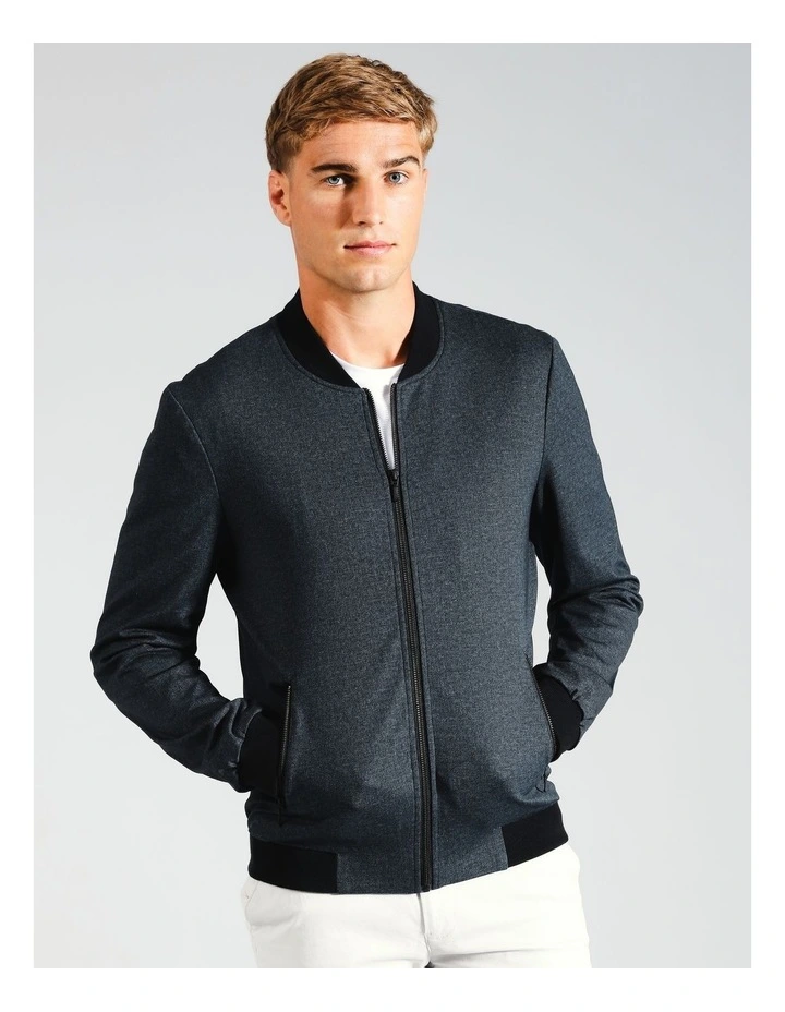Jackson Textured Bomber in Navy