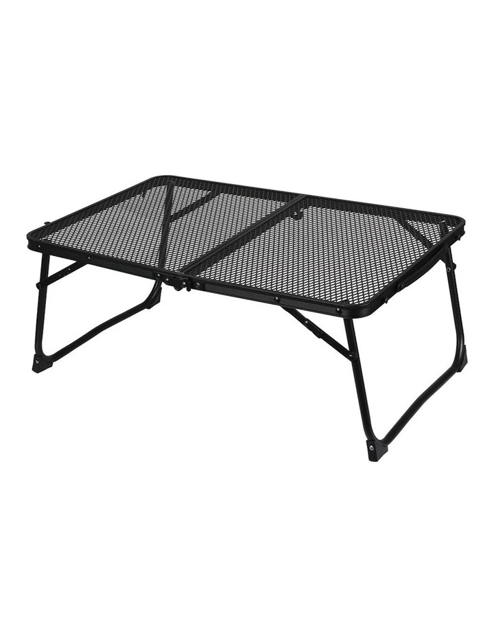Aluminium BBQ Camping Portable Grill Table S in Black