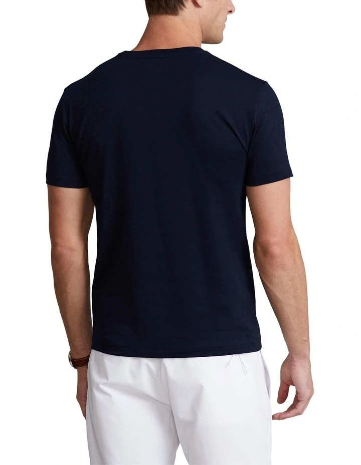 Custom Slim Fit Jersey Crewneck T-shirt in Navy